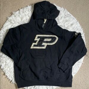 Stadium Athletics Black Purdue Hoodie with Iconic Logo